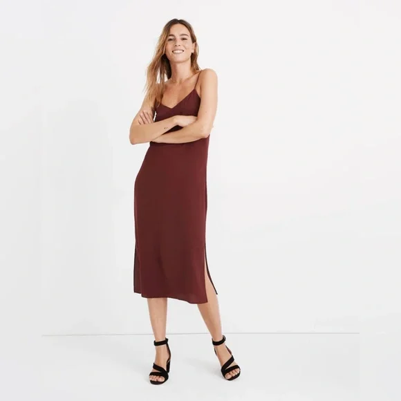 madewell silk slip dress Alexa Chung for Madewell Courtney Satin Slip Dress